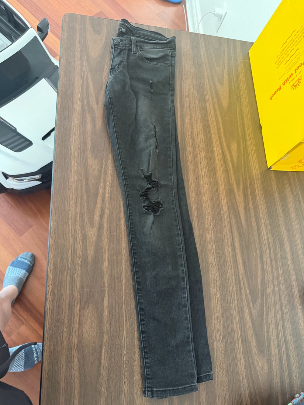 Flying Monkey Black Skinny Jeans with Knee Distress